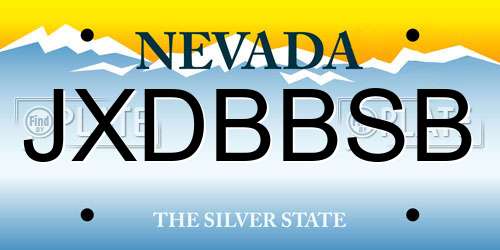 JXDBBSB Nevada License Plate