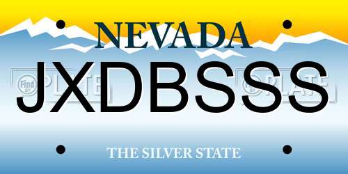JXDBSSS Nevada License Plate