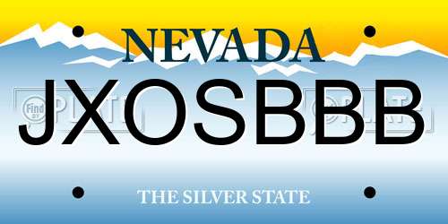 JXOSBBB Nevada License Plate