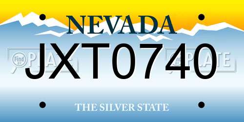 JXT0740 Nevada License Plate