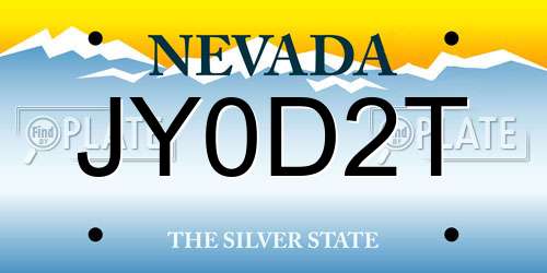 JY0D2T Nevada License Plate