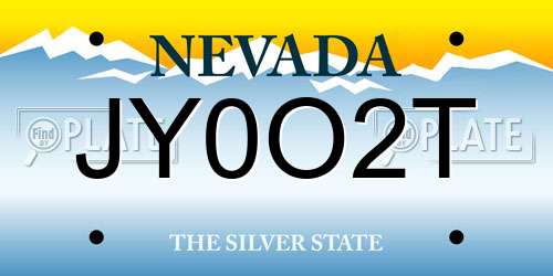 JY0O2T Nevada License Plate