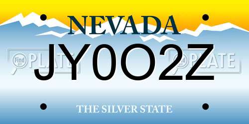 JY0O2Z Nevada License Plate
