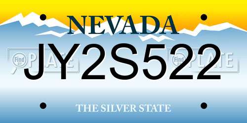 JY2S522 Nevada License Plate
