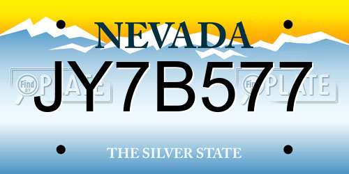 JY7B577 Nevada License Plate