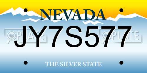 JY7S577 Nevada License Plate