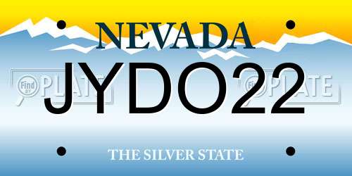 JYDO22 Nevada License Plate