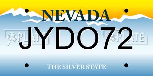 JYDO72 Nevada License Plate