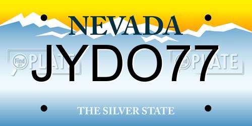 JYDO77 Nevada License Plate