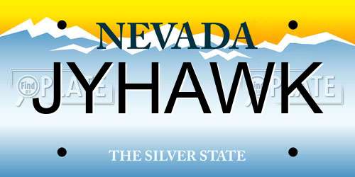 JYHAWK Nevada License Plate