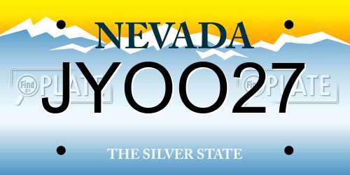 JYOO27 Nevada License Plate