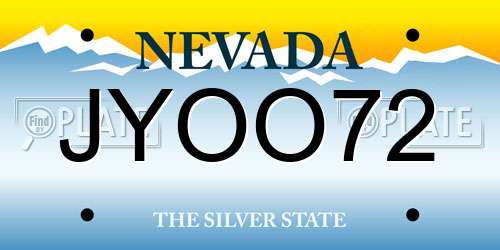 JYOO72 Nevada License Plate