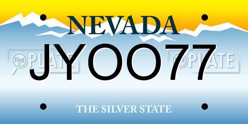 JYOO77 Nevada License Plate