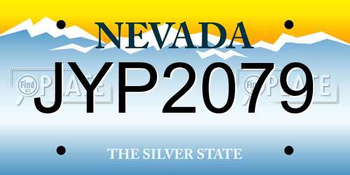 JYP2079 Nevada License Plate