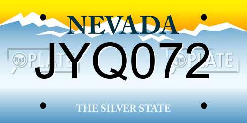 JYQ072 Nevada License Plate