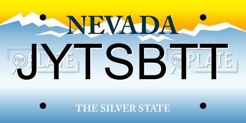 JYTSBTT Nevada License Plate
