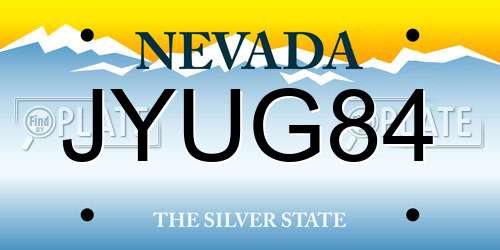 JYUG84 Nevada License Plate