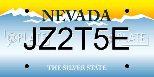 JZ2T5E Nevada License Plate