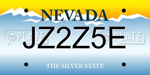 JZ2Z5E Nevada License Plate