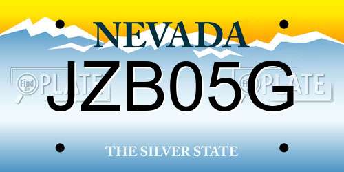 JZB05G Nevada License Plate
