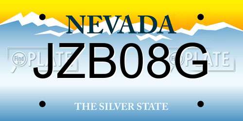 JZB08G Nevada License Plate