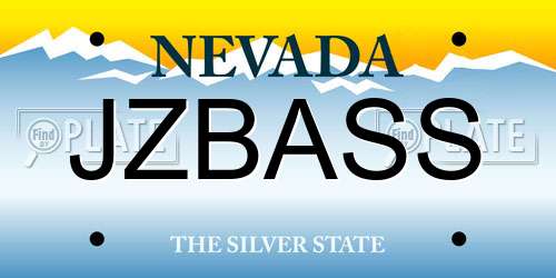 JZBASS Nevada License Plate
