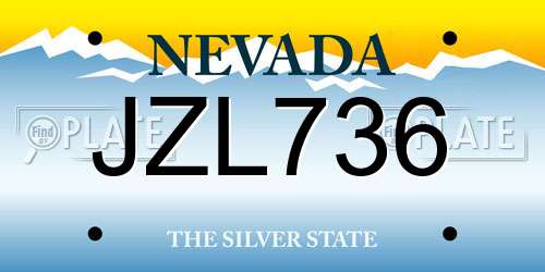 JZL736 Nevada License Plate