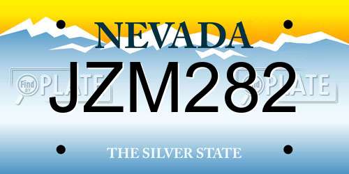 JZM282 Nevada License Plate