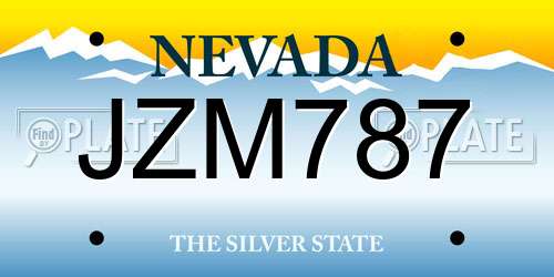 JZM787 Nevada License Plate