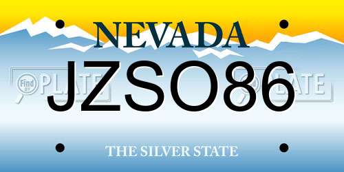 JZSO86 Nevada License Plate
