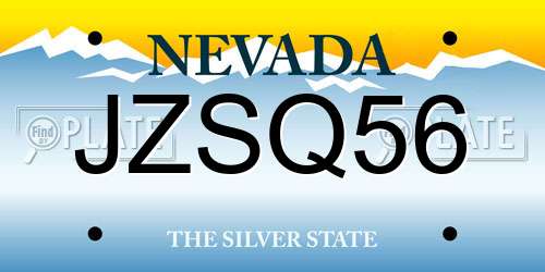 JZSQ56 Nevada License Plate