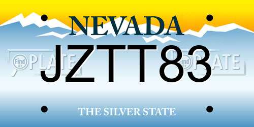 JZTT83 Nevada License Plate