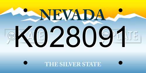 K028091 Nevada License Plate