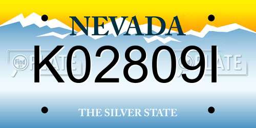 K02809I Nevada License Plate