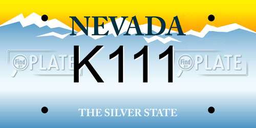 K111 Nevada License Plate