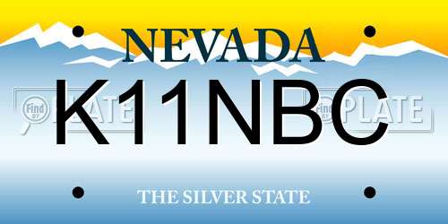 K11NBC Nevada License Plate