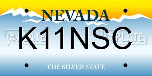 K11NSC Nevada License Plate