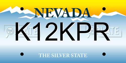K12KPR Nevada License Plate