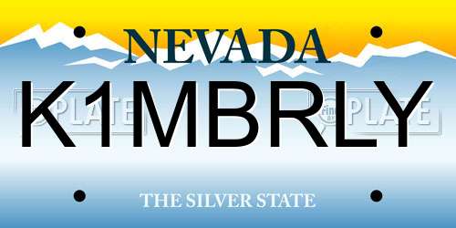 K1MBRLY Nevada License Plate