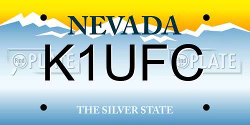 K1UFC Nevada License Plate
