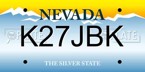 K27JBK Nevada License Plate