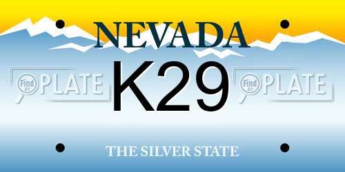 K29 Nevada License Plate