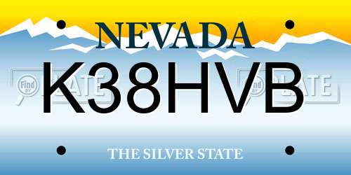 K38HVB Nevada License Plate