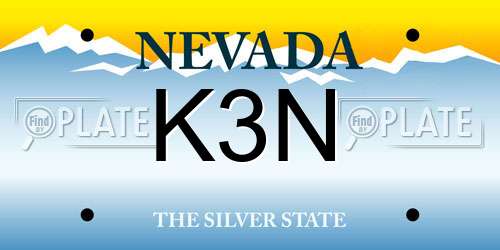 K3N Nevada License Plate