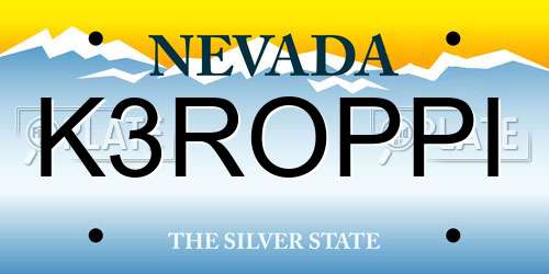 K3ROPPI Nevada License Plate