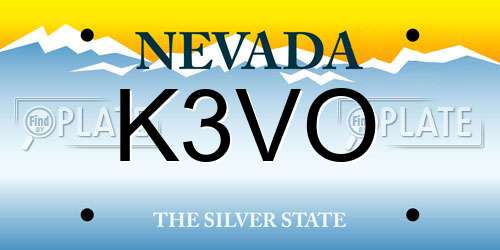 K3VO Nevada License Plate