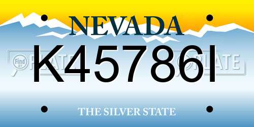 K45786I Nevada License Plate