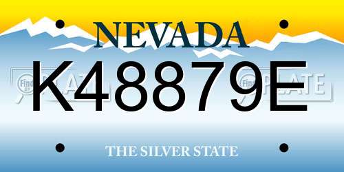K48879E Nevada License Plate