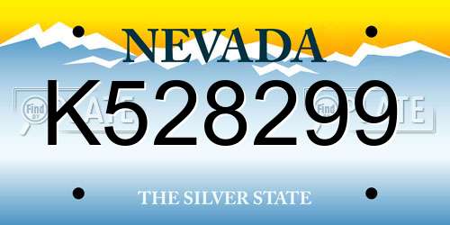 K528299 Nevada License Plate