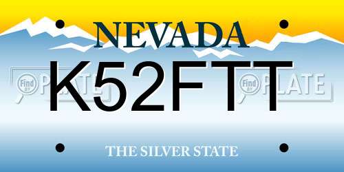 K52FTT Nevada License Plate